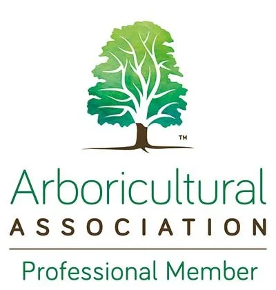 Logo of the Arboricultural Association with a green tree illustration and text indicating professional membership.