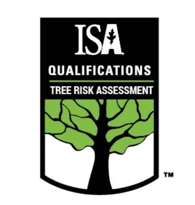 ISA Qualifications Tree Risk Assessment logo with a stylized tree illustration.