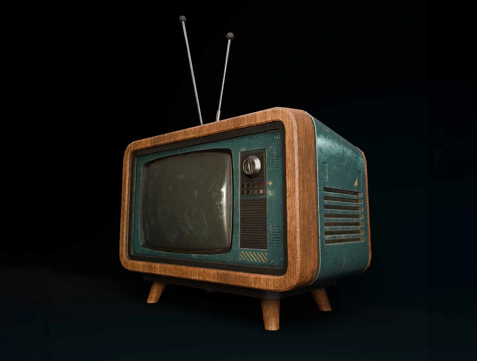 Retro-Futuristic TV – Game-Ready 3D Prop