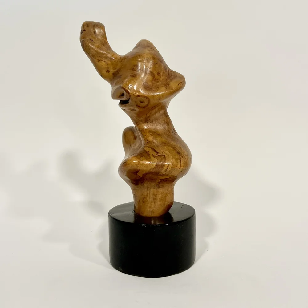 Vintage Abstract Burl Wood Sculpture c1960s — Modern Problem