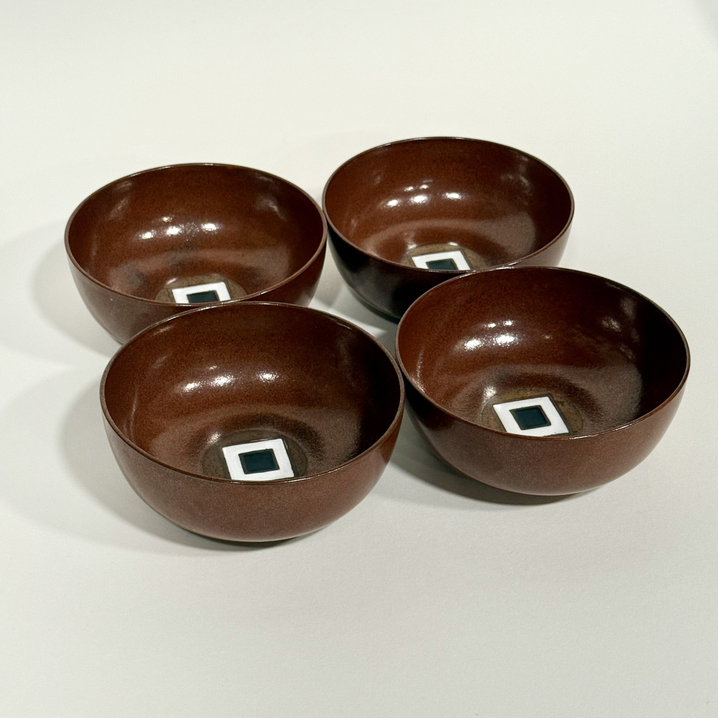 Vintage Japanese Ceramic Bowl Set c1970s