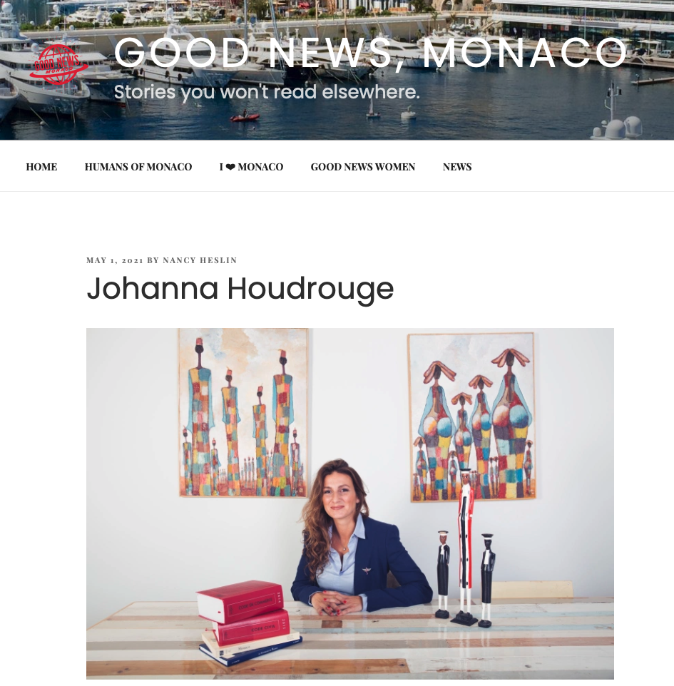 Interview,  par Nancy Heslin - Good News</a> Monaco