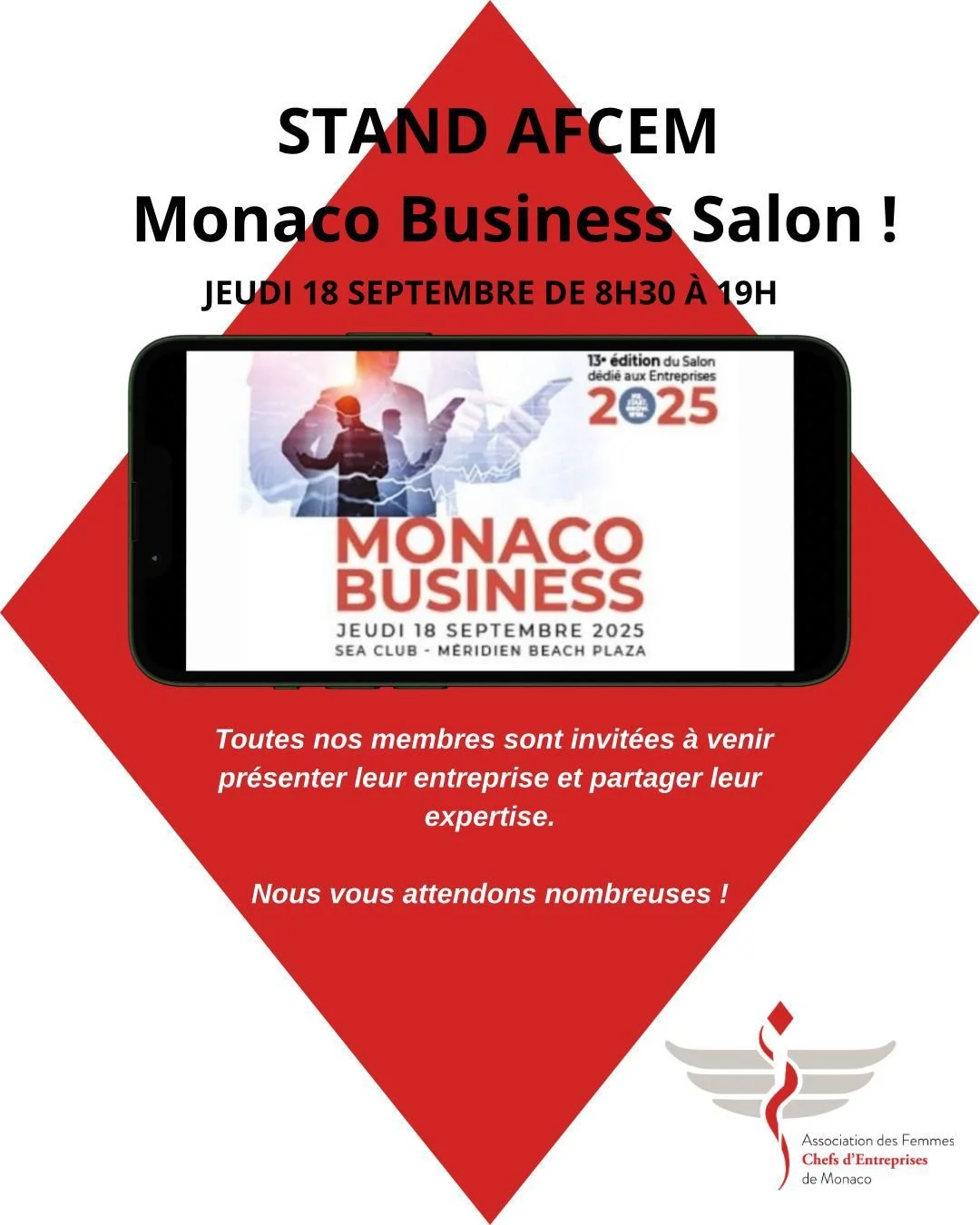 Stand AFCEM au Monaco Buisness Forum au Méridien Beach Plaza 