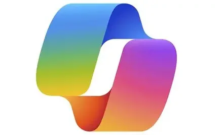 Colorful abstract logo with swirling shapes in blue, green, purple, and orange.