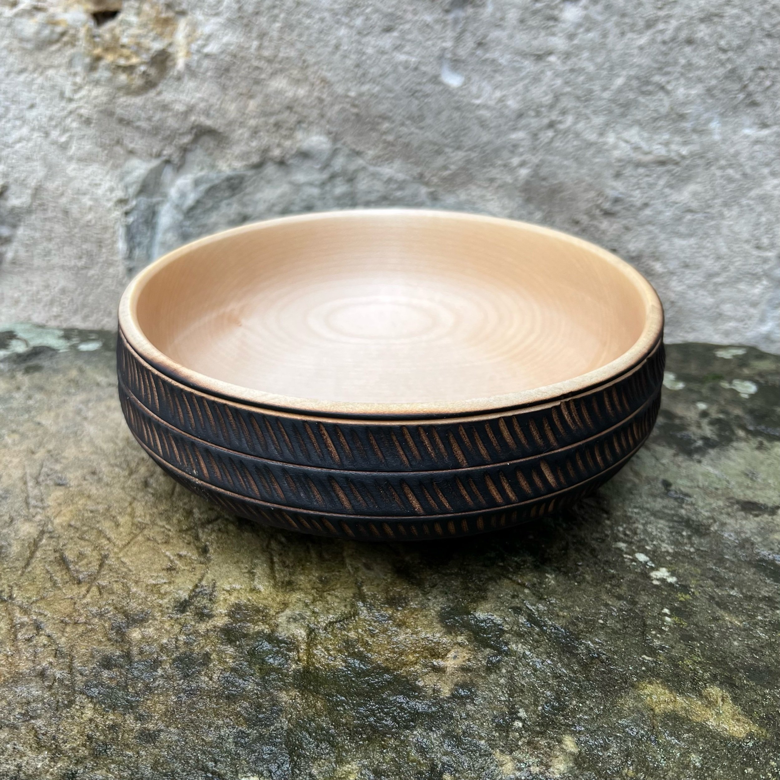 Carved &amp; charred bowl