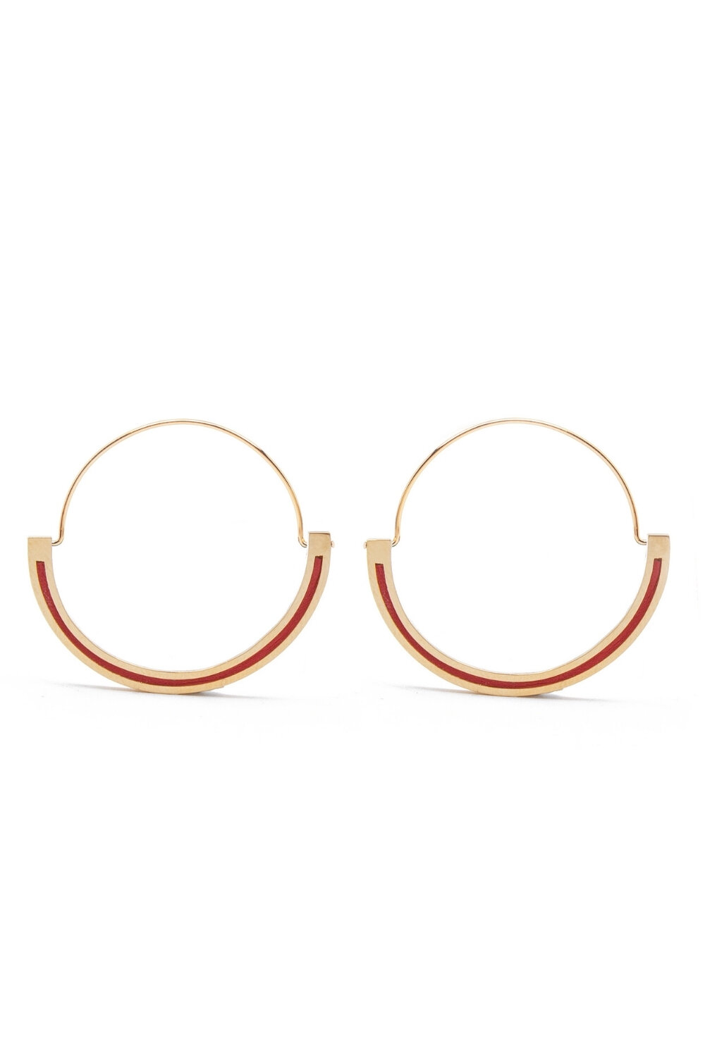 Earrings - Collection Double-Circle blue leather