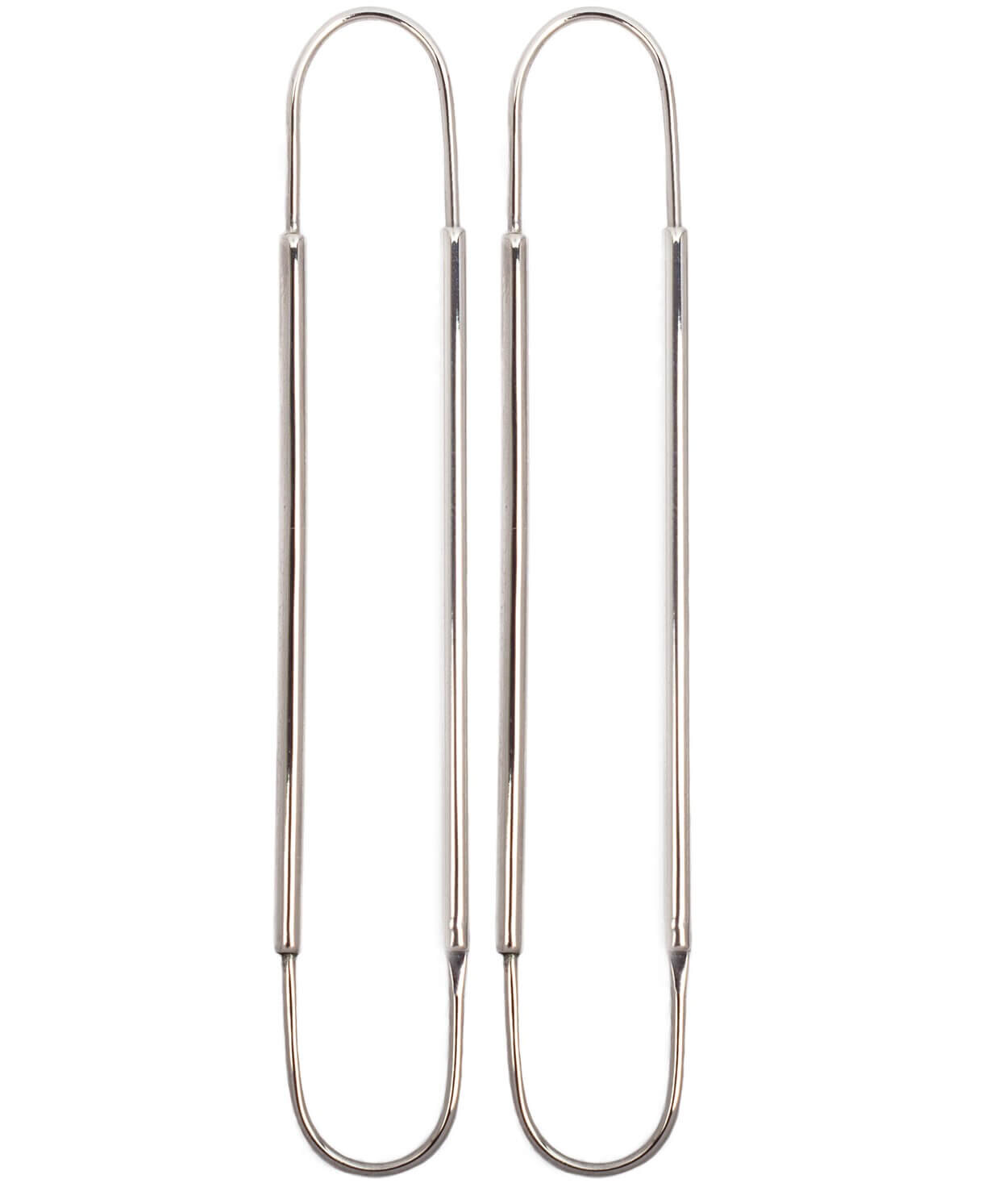Parallel collection earrings-silver plated brass-size S-1