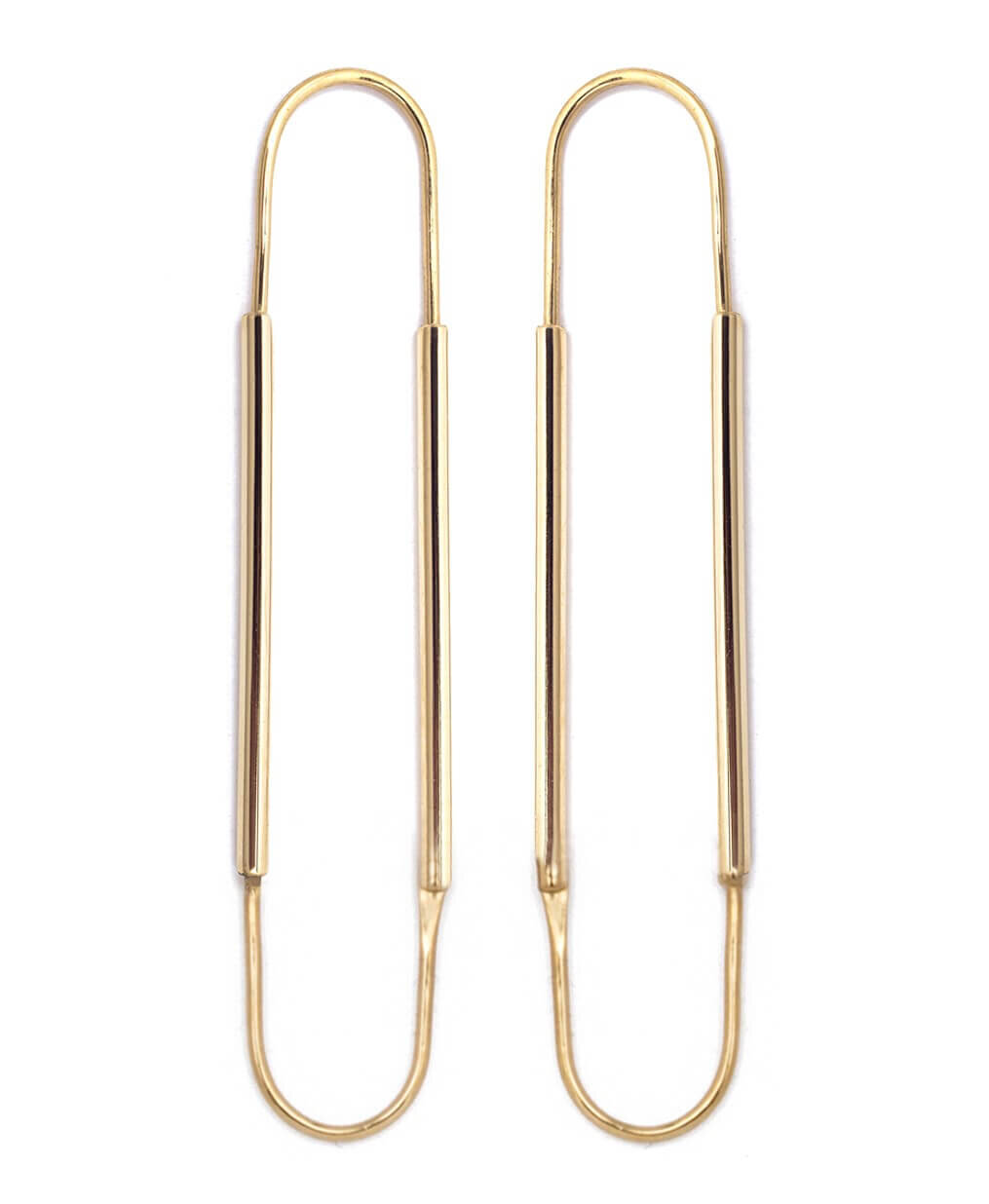 Parallel collection earrings-silver plated brass-size S-1