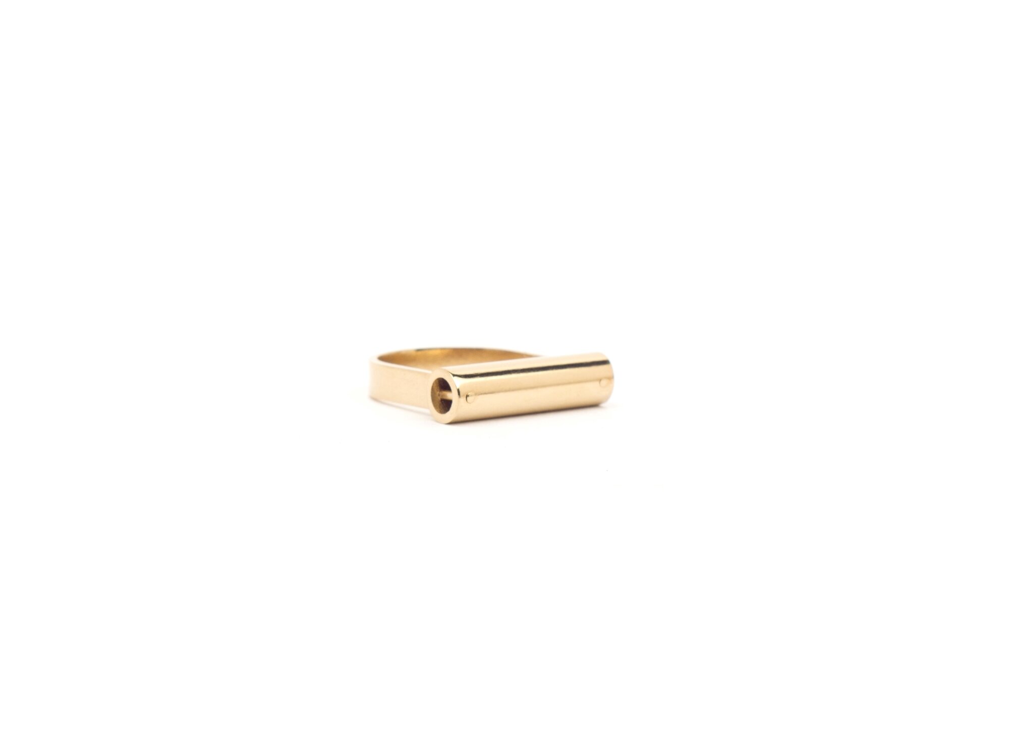 Gold-plated brass ring Half Circle Collection