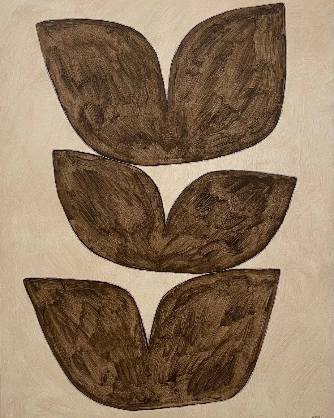 Blossom 20
Technique mixte sur toile
130 x 97 cm
2025

Dans le travail de Virginie Hucher, les formes prennent « l’allure de signes universels ». Elles évoquent « un mouvement de croissance, d’équilibre et 