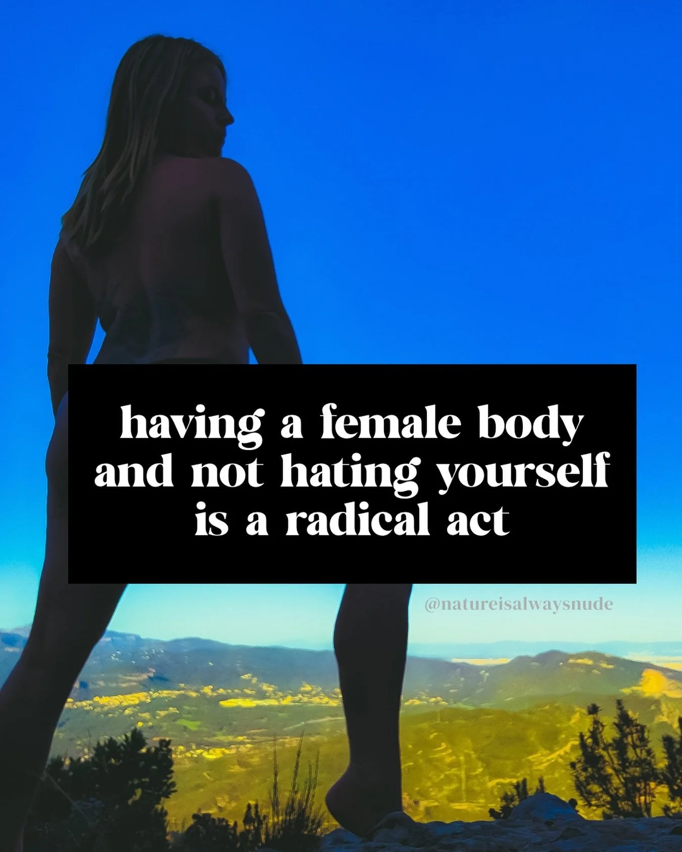 Having a female body and not hating yourself is a radical act. Read that again.

There&rsquo;s a battle every woman is fighting within herself.

We are trained to see our bodies as problems to fix instead of homes to live in. The world profits off yo