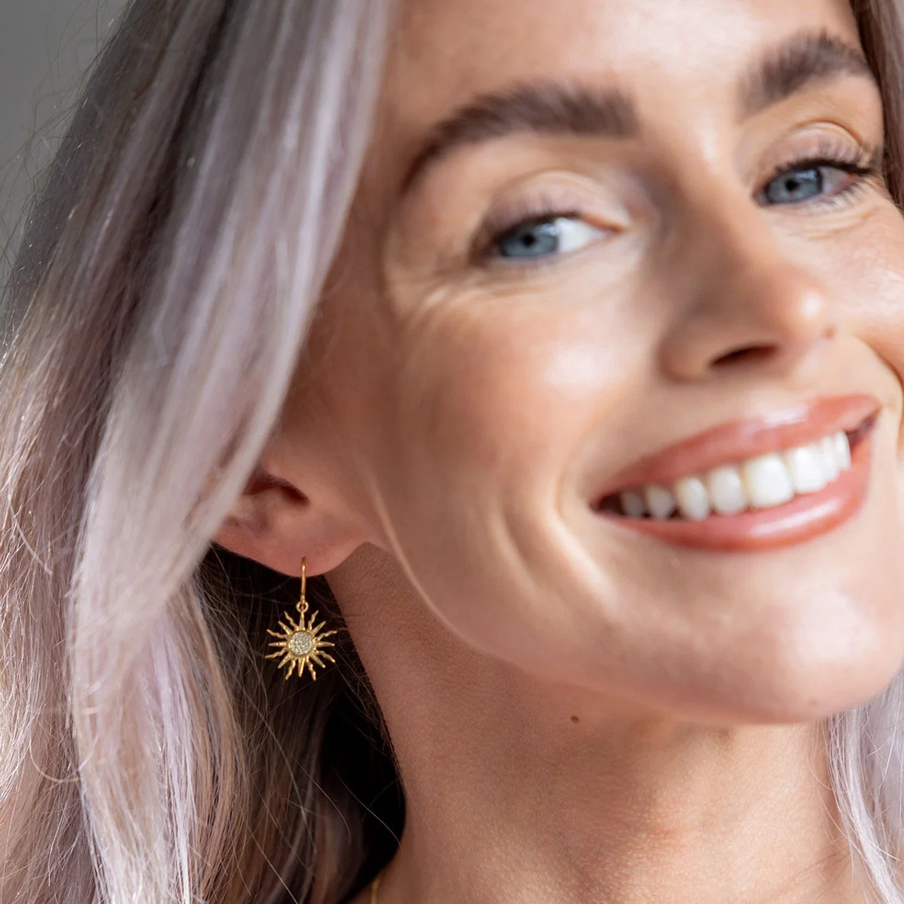 Nevada C.Z Sun Drop Earrings - Gold 2.jpg