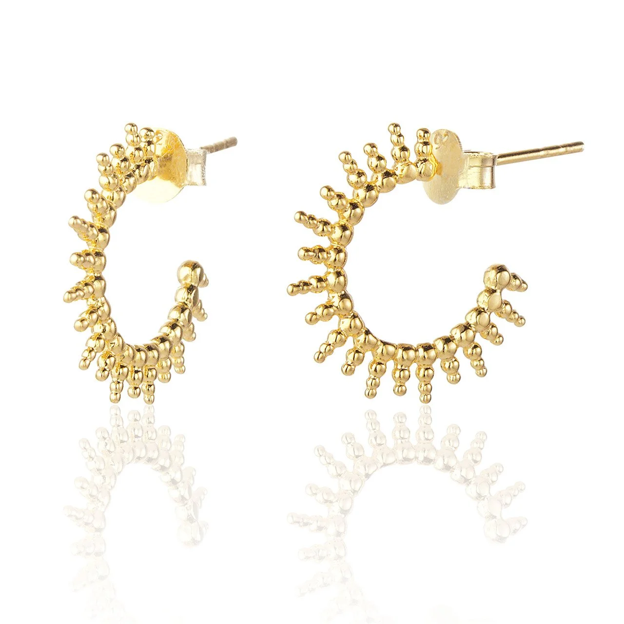 Valeria Beaded Hoop Earrings - Gold Plate.jpg
