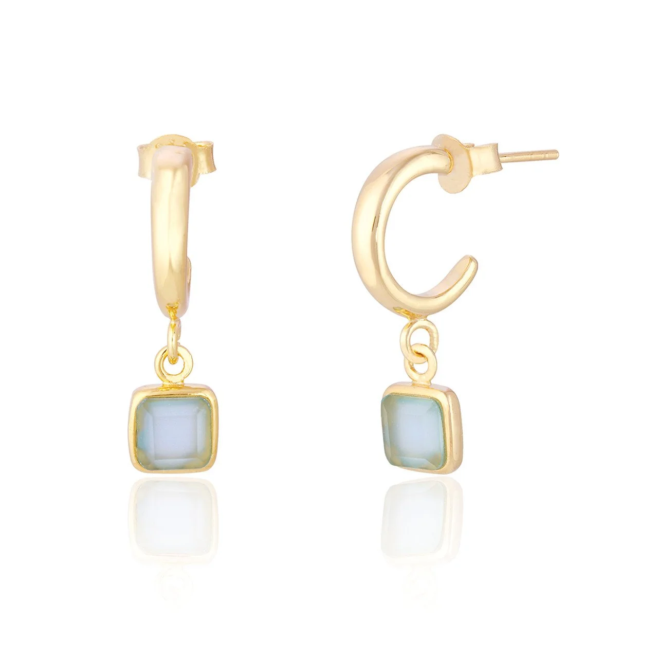 Liga Square Seafoam Chalcedony Hoop Earrings - Gold 2.jpg