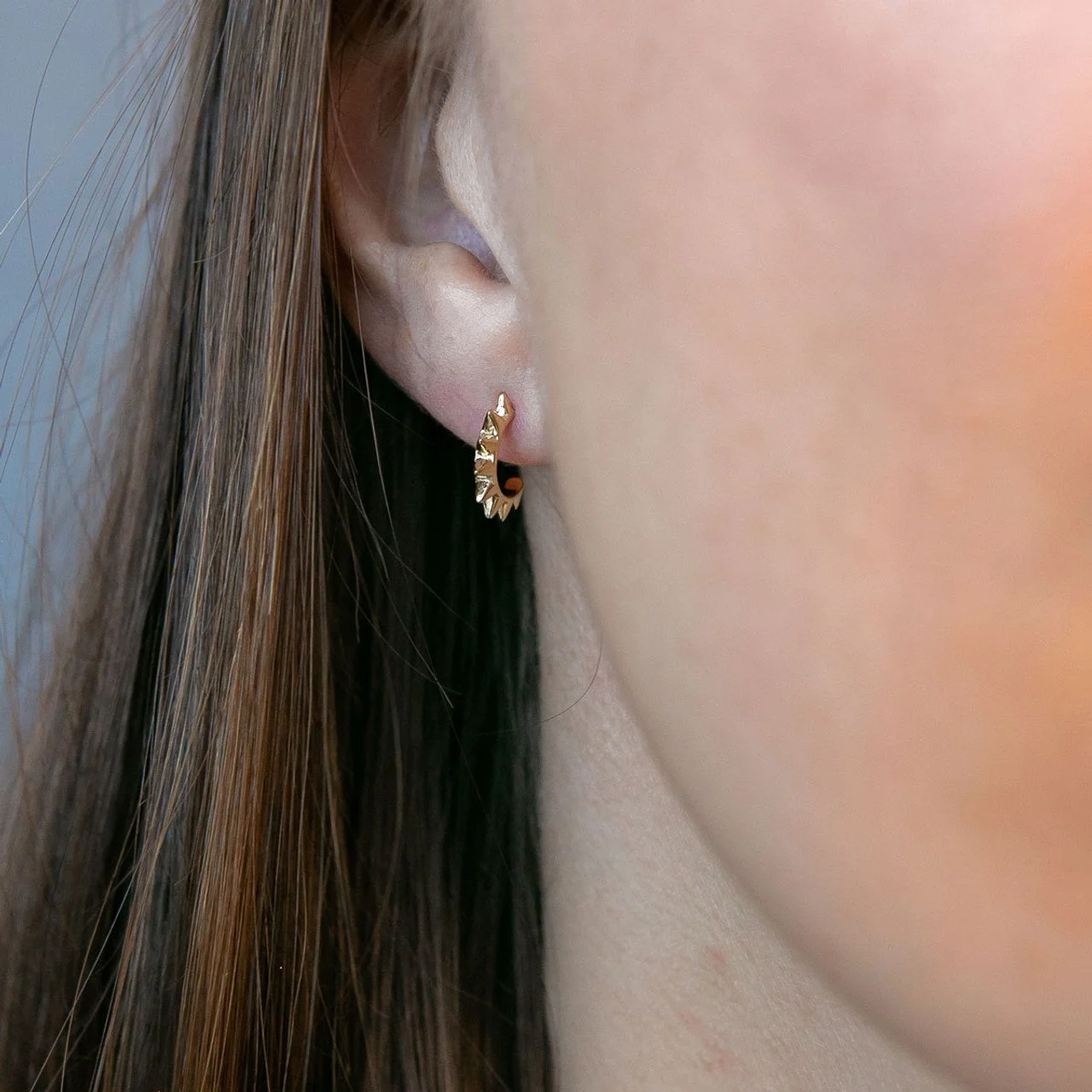 Auberta Spike Hoop Earrings - Gold 2.jpg