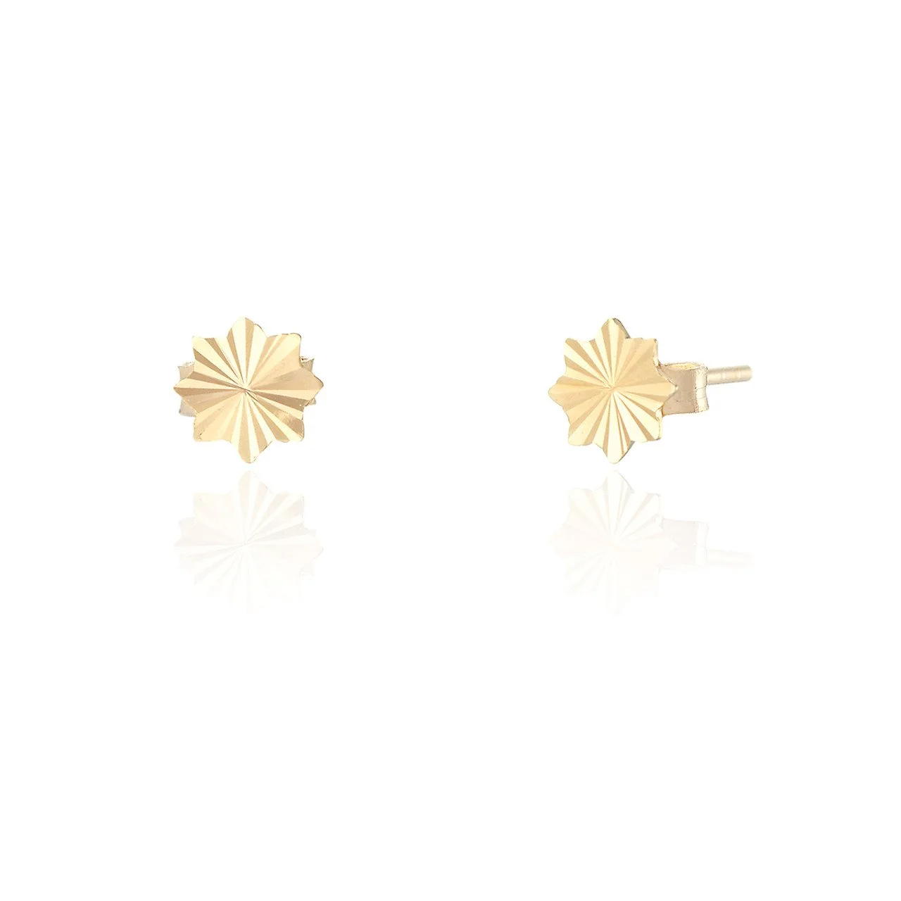 Boho Star Facet Ray - Gold Stud Earrings