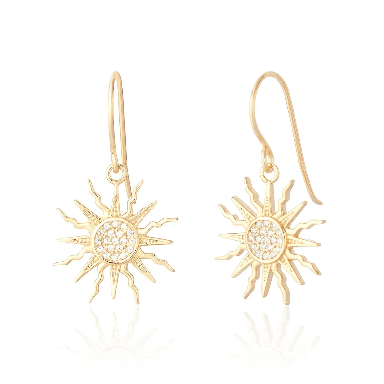 Nevada C.Z Sun Drop Earrings - Gold.jpg