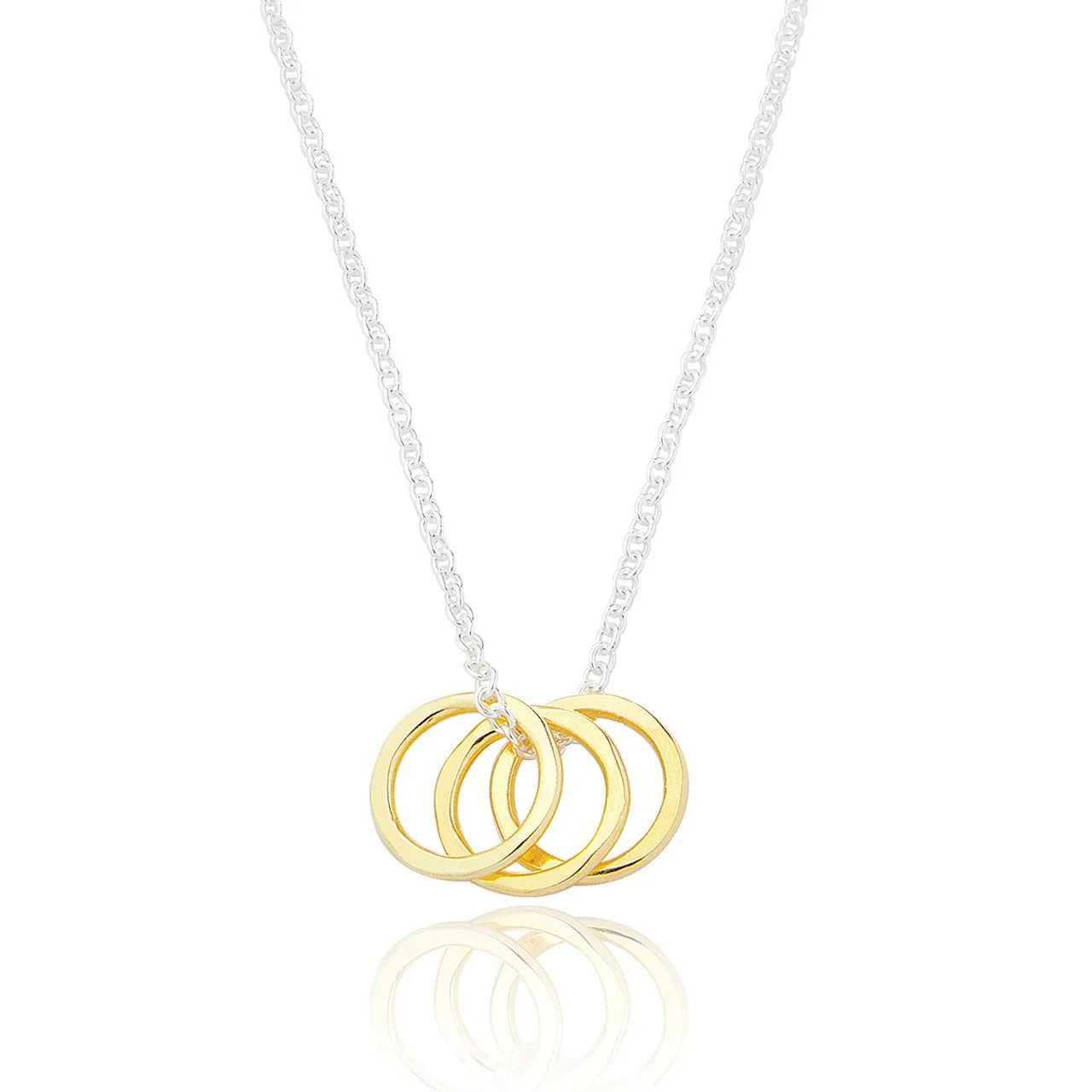 Trinity Circles Necklace - Gold and Sterling Silver