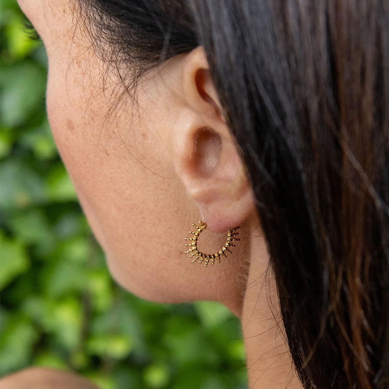 Valeria Beaded Hoop Earrings - Gold Plate 2.jpg