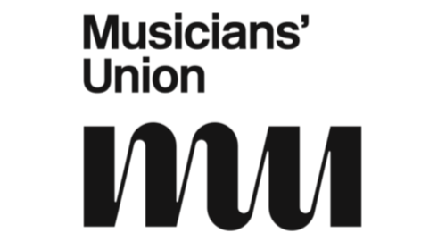 Musicians' Union logo in black writing