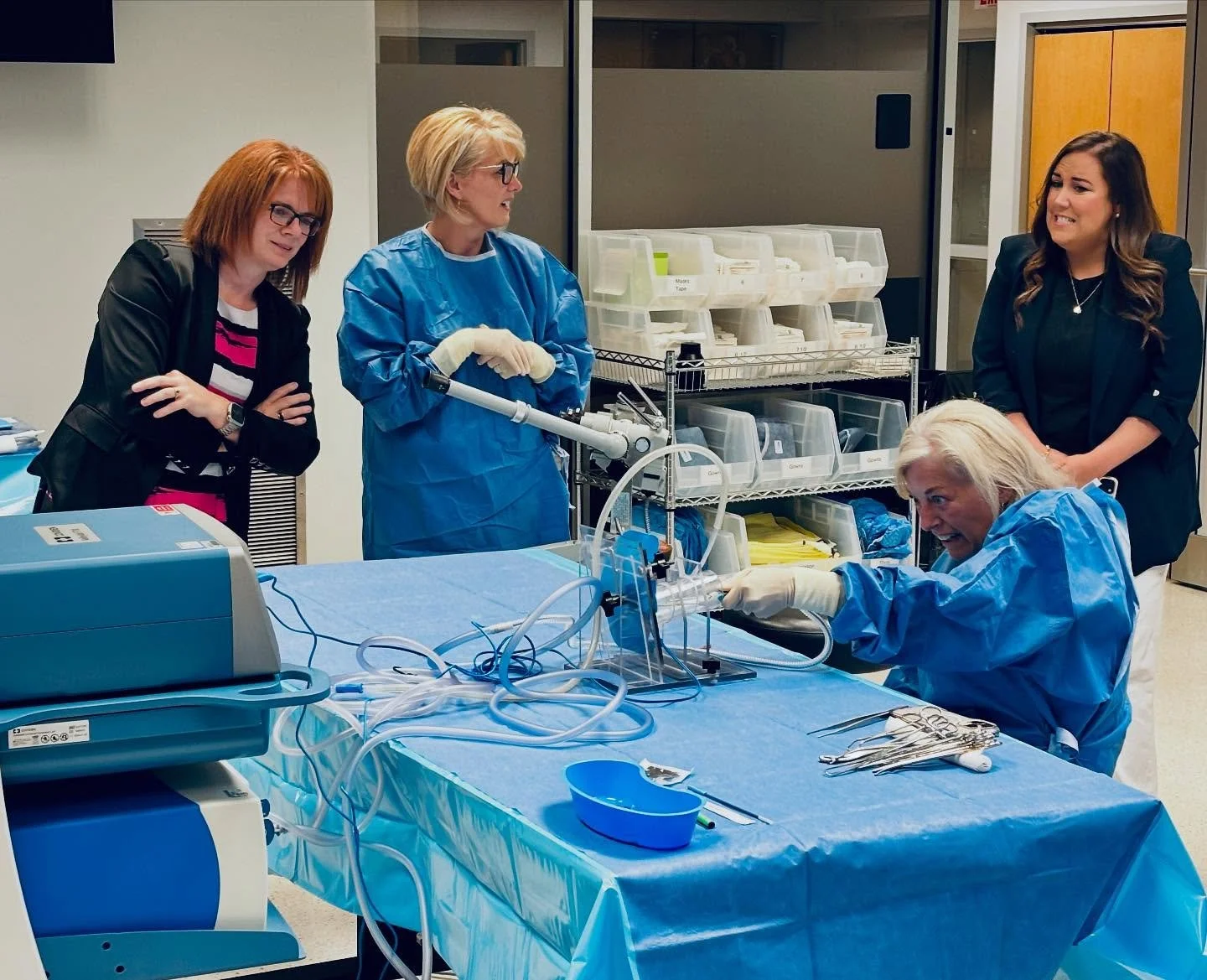 We were thrilled to welcome the Orchid Gala ladies to the Skills Centre.
As part of the Orchid Gala Women’s Health Initiative in collaboration with the @qeiifoundation, these incredible women are working to help bring a new DaVinci Robotic Su