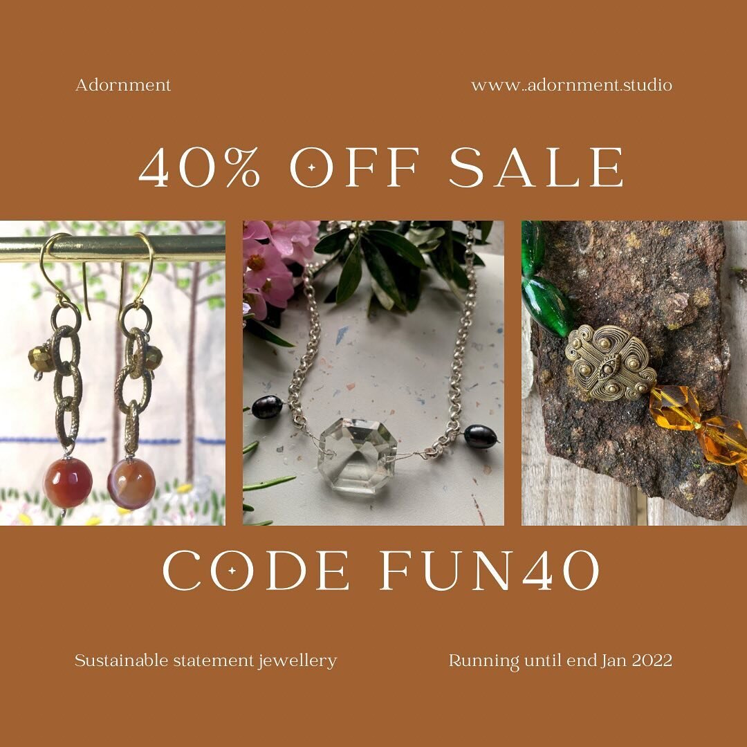 💫A rarely sighted festive sale is happening here at Adornment. I&rsquo;ve reduced all stock of my sustainable statement jewels at www.adornment.studio by 40% - just use code FUN40 at checkout. Discount is made on the order total including postage. 
