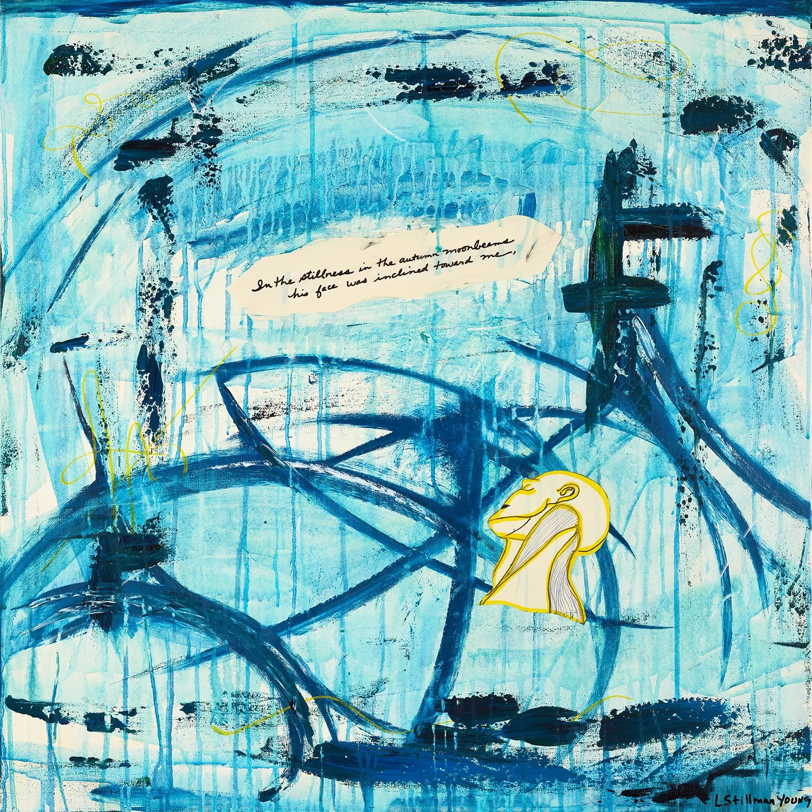 Moonbeams,
Mixed Media Acrylic on Canvas,
30"H x 30"W x 1.5"D, FRAMED