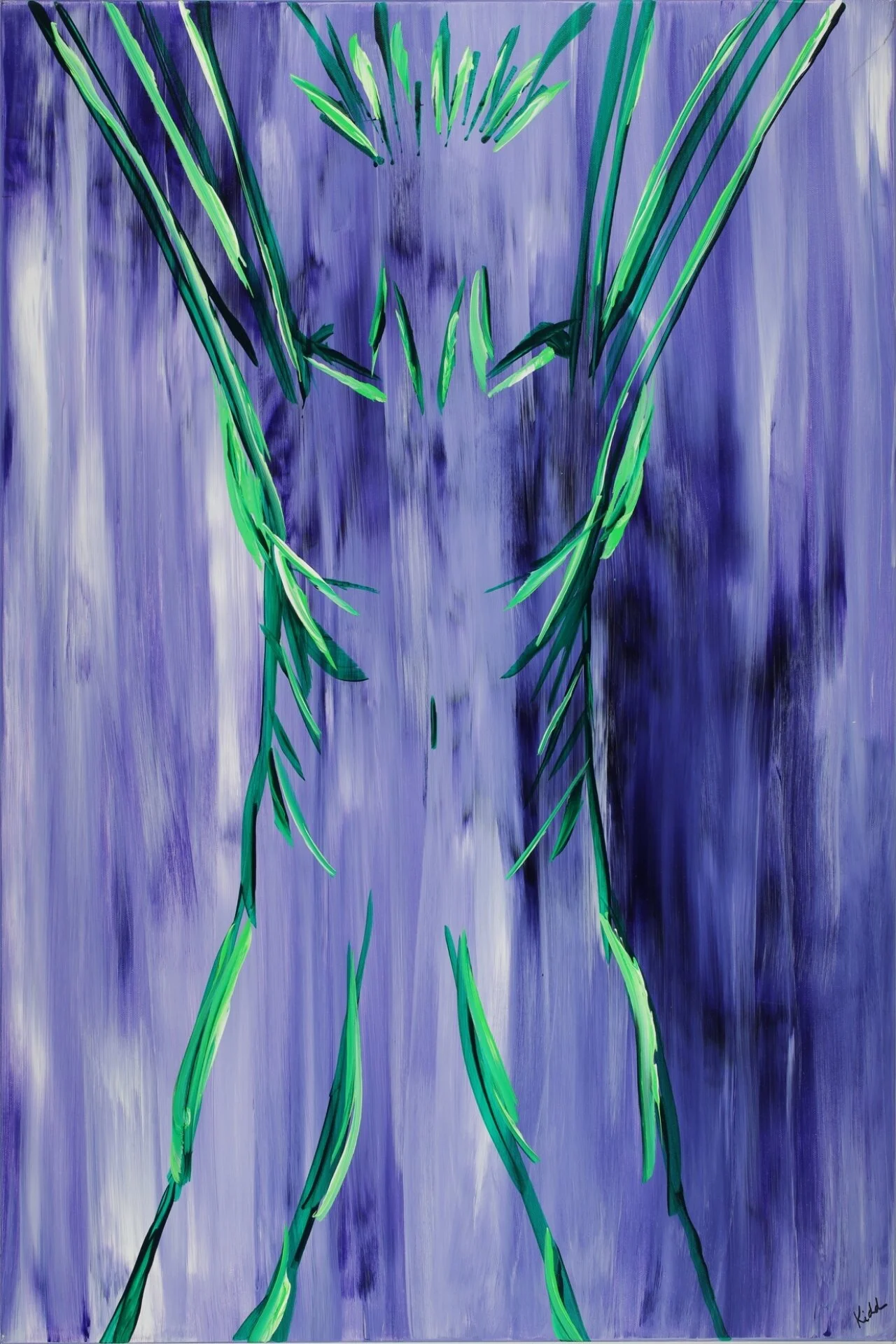 Electric Man,
Acrylic on Canvas,
36"H x 24"W x 0.75"