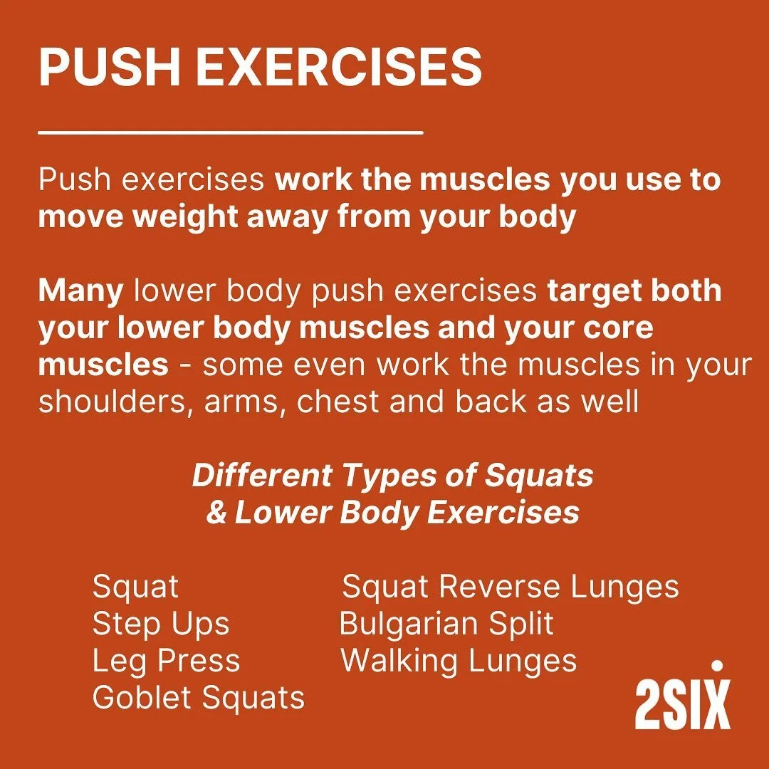 MONDAY | SQUATS &amp; LOWER BODY ⬇️

Mondays are our exercise days and for July we are talking about squats &amp; lower body push exercises! Here we explain what push exercises are!