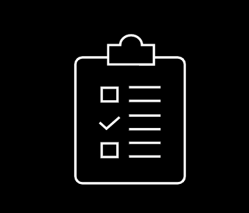 Icon of a clipboard with checklist and checkmarks.