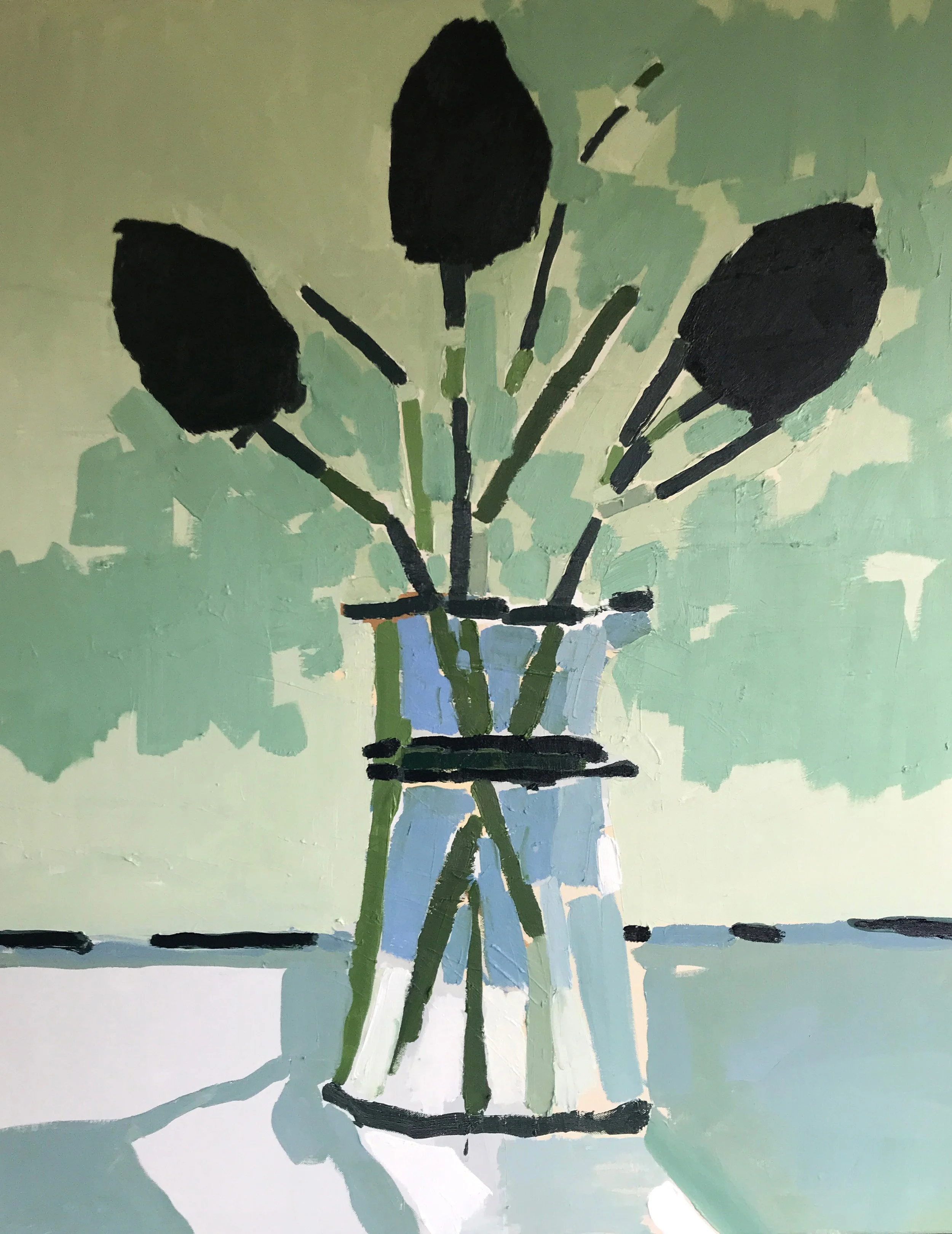 Black Tulips, oil on canvas