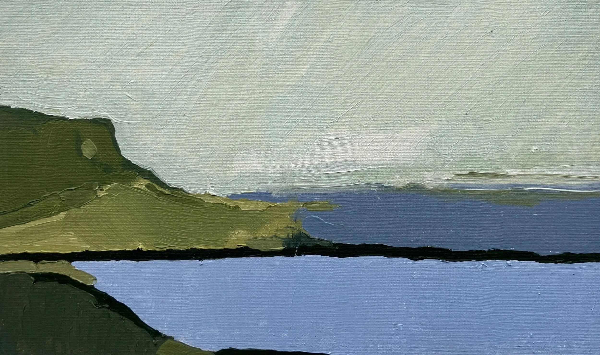 Downpour, oil on paper