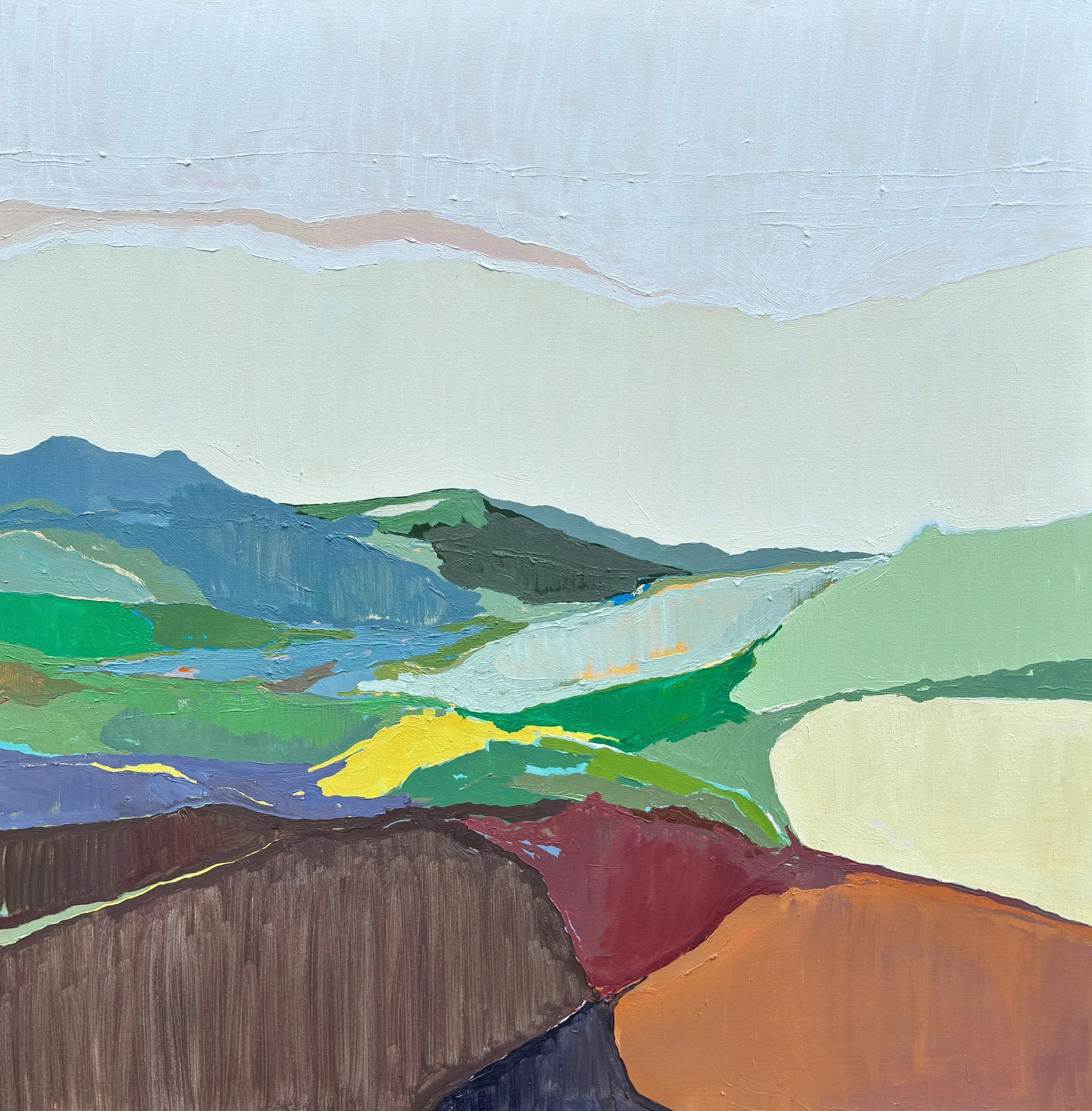 Midpoints and Intersections, oil on canvas
