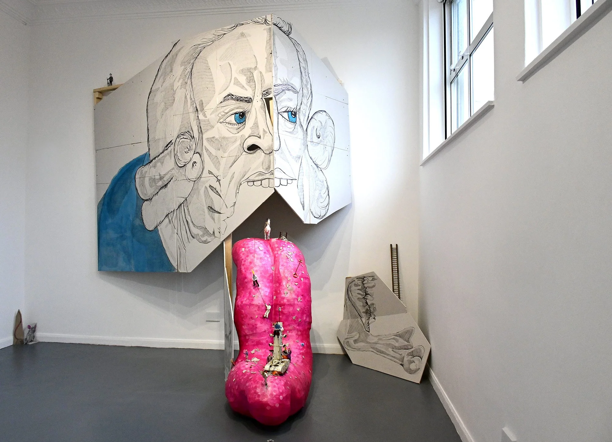 Peter-Hanmer-Paul-Raymond-Stuart-Mel-Wilson-art-installation-Exquisite-Descent