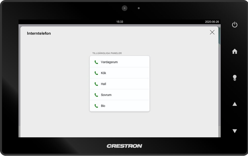 Grafiskt gränssnitt crestron touchskärm