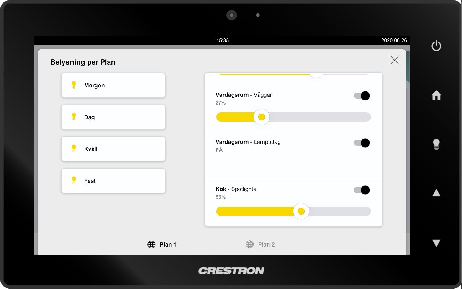 Grafiskt gränssnitt crestron