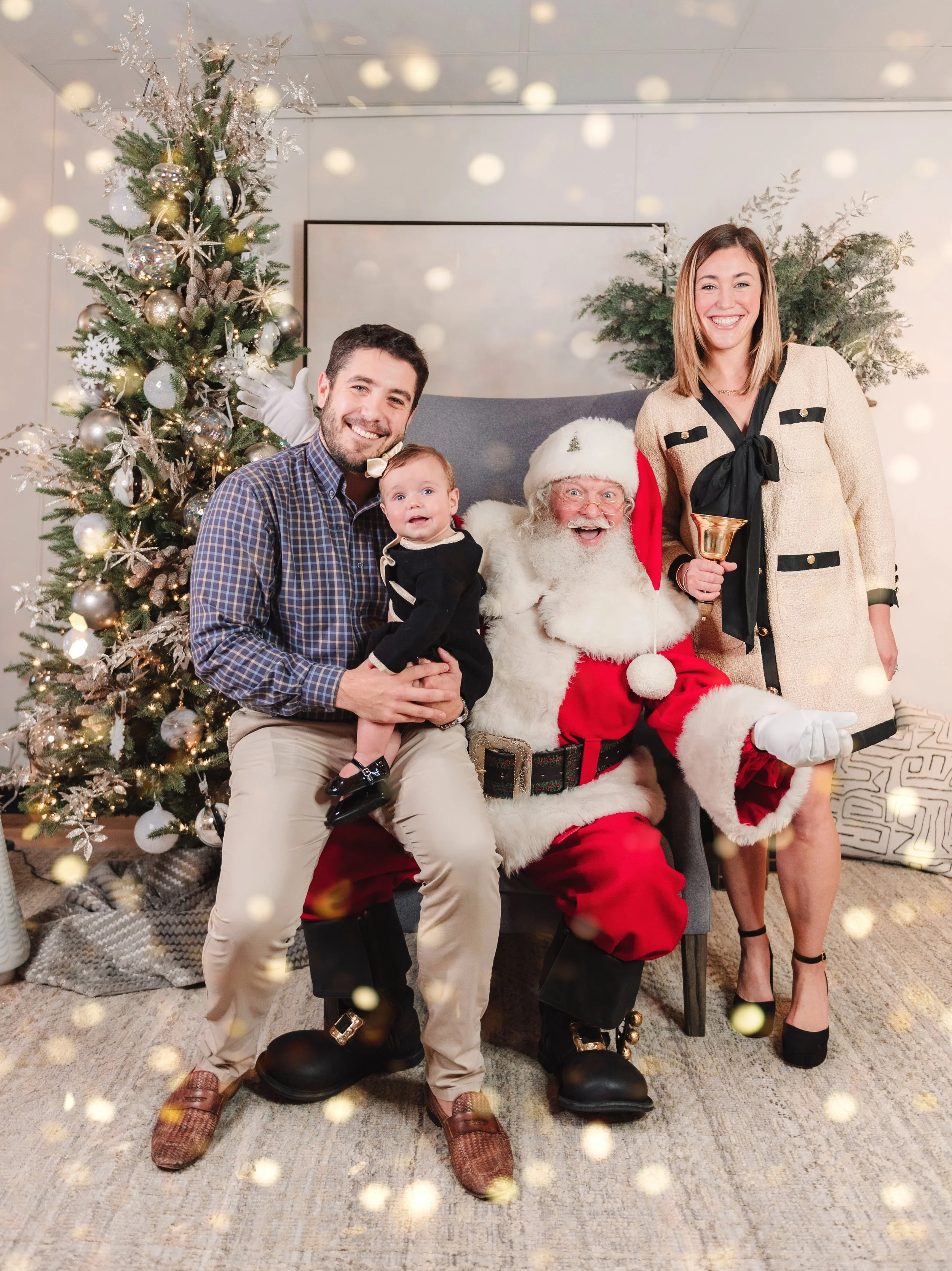 Photos with Santa at an interior design business.  Photos with Santa for Christmas photos, by Amanda J Designs Photography, Louisville, KY. 