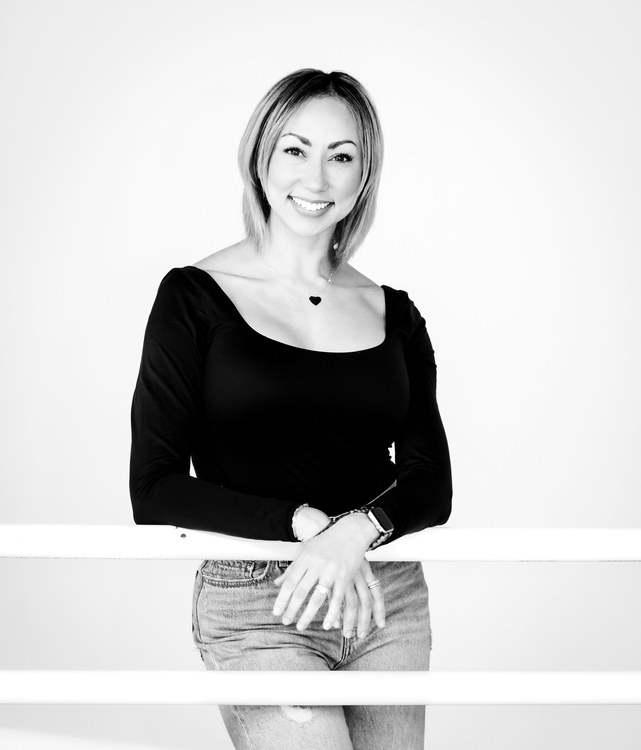 Black and white Headshot Dance Studio Owner by Amanda J Designs Photography, Louisville, KY 