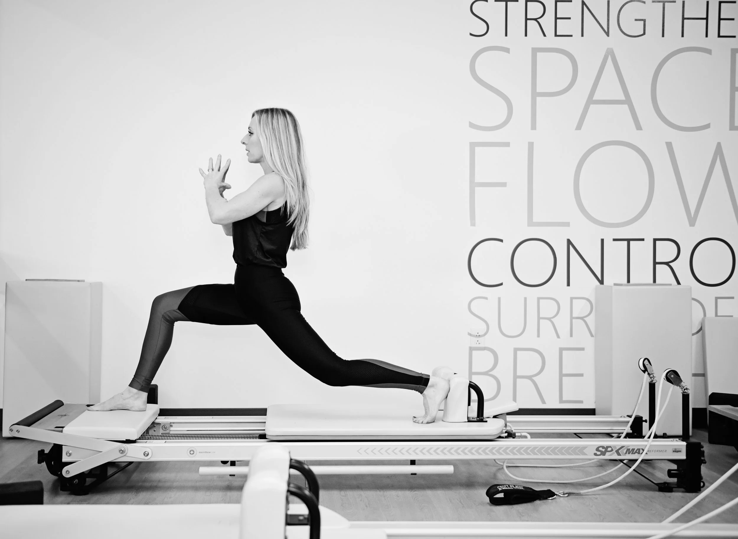 Pilates Reformer Branding Session, Black and White Photography, by Amanda J Designs Photography, State College, PA and Lousiville, KY.