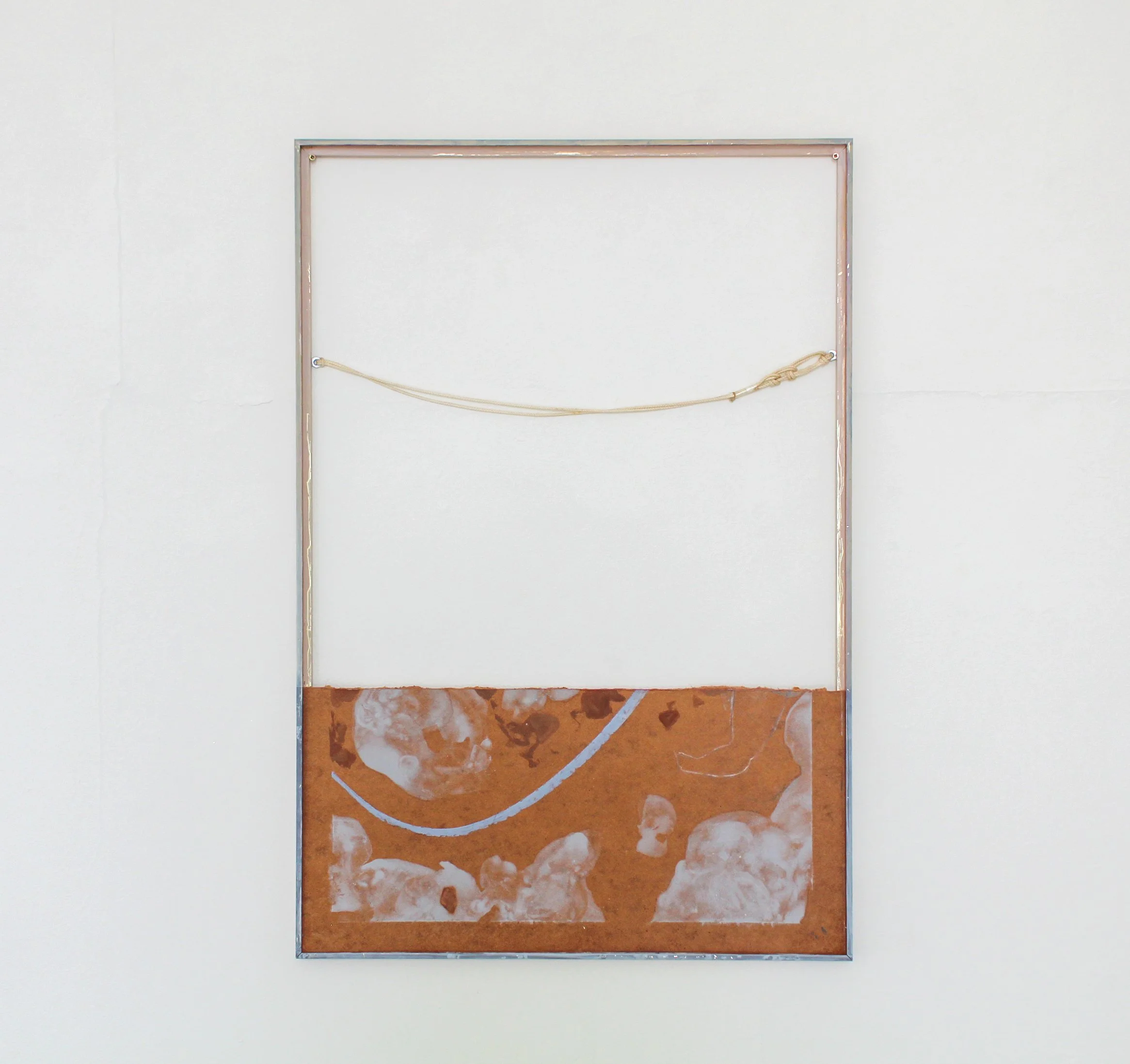 Running on Empty, 2025, oil and acrylic on recycled frame with mixed media on mountboard, 99.5 x 67.5cm. Photo by Sorcha McNamara