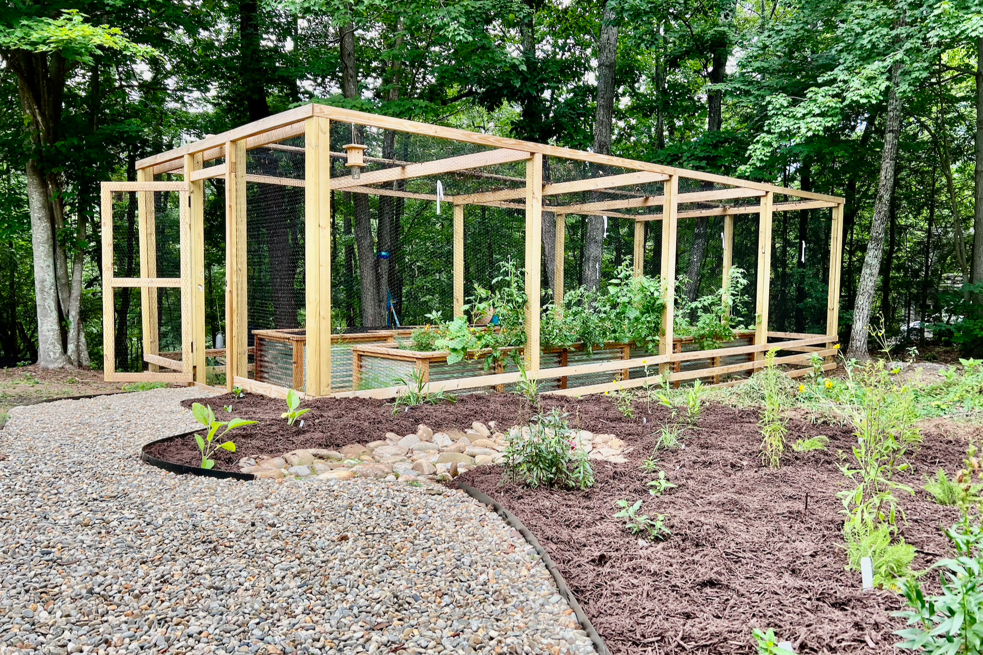 Enclosed Kitchen Garden with Integrated Rain Garden