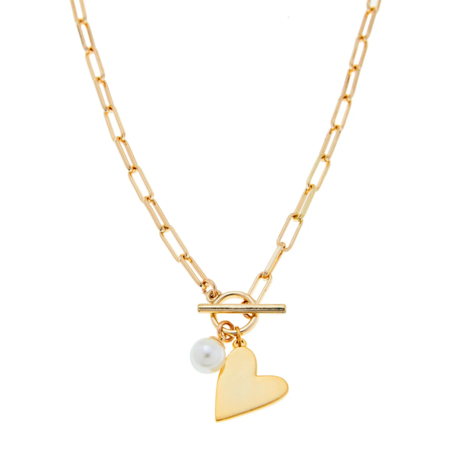 Gold + Silver Heart Necklace