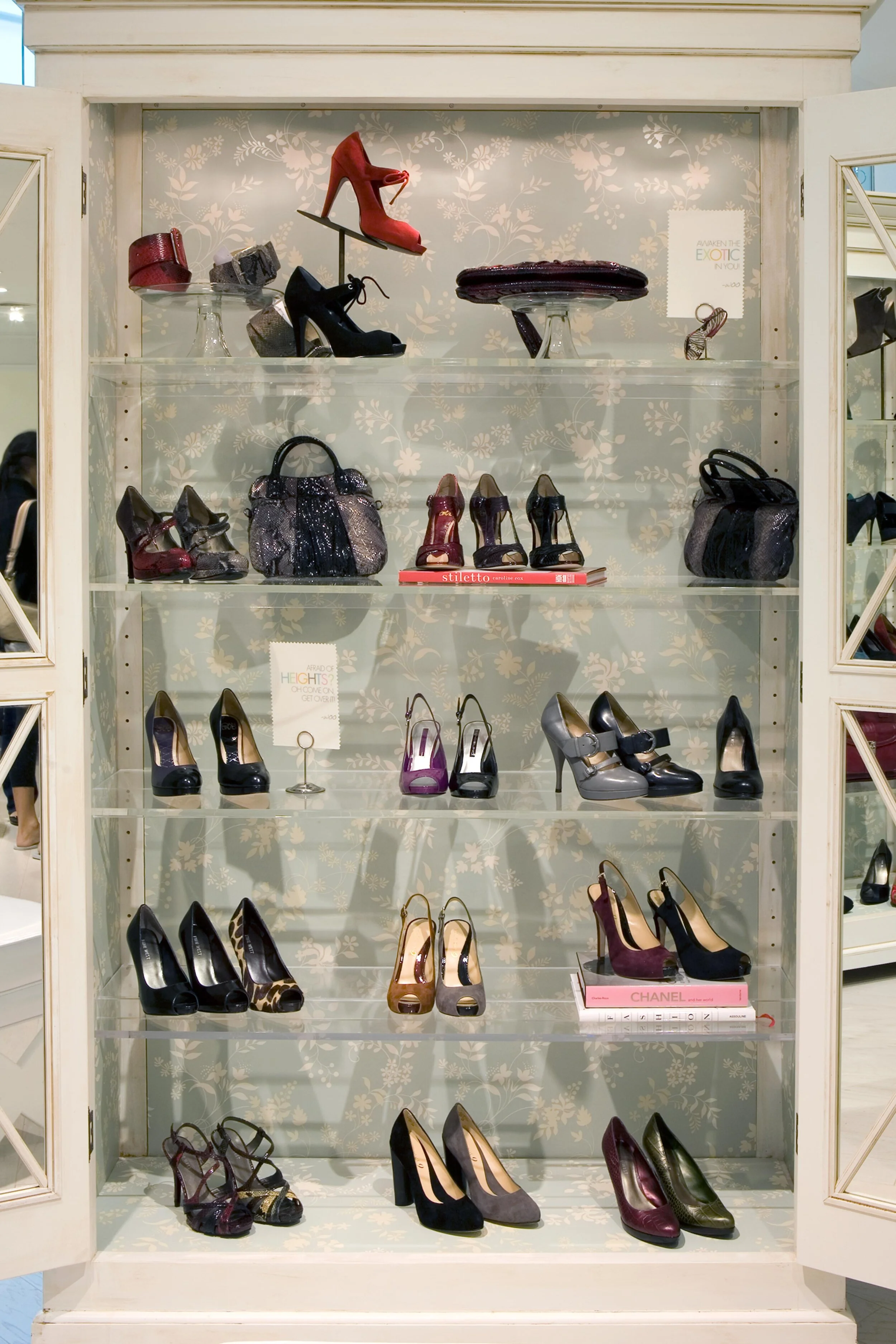 Interior of display cabinets 