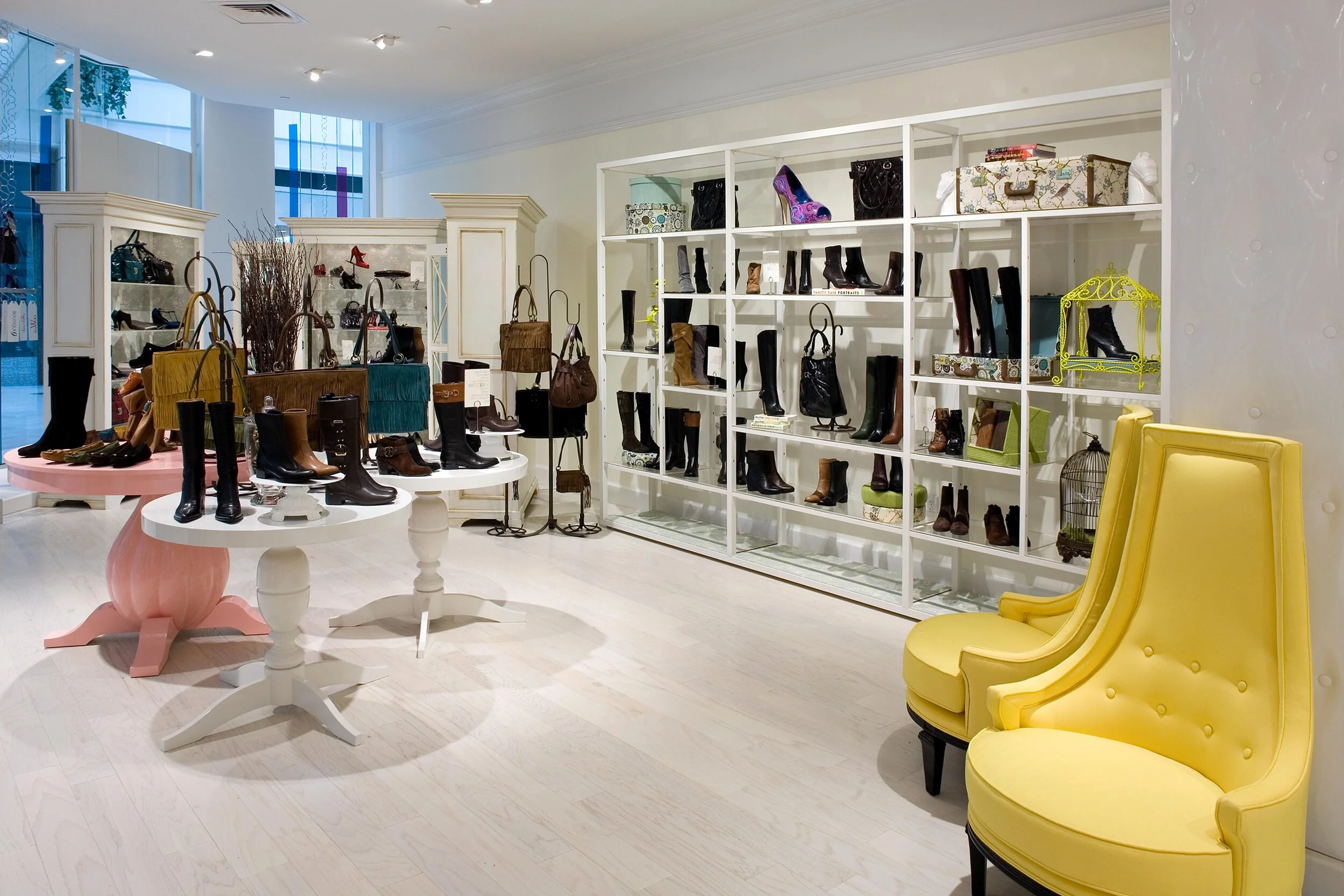 Product wall and elegant seating