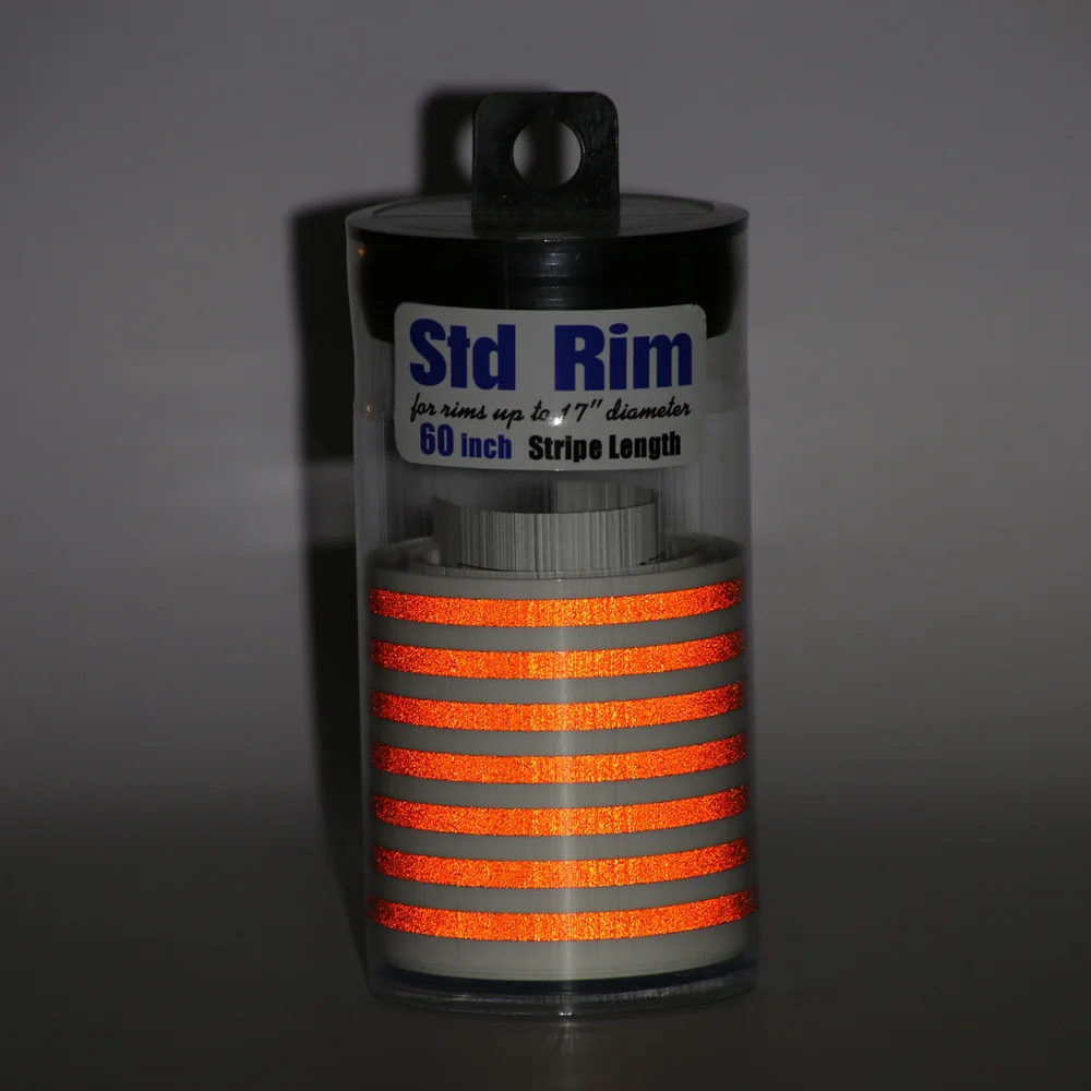 3M Solar Orange Reflective Rim Stripes - Custom Wheel Decals For 17" Rims