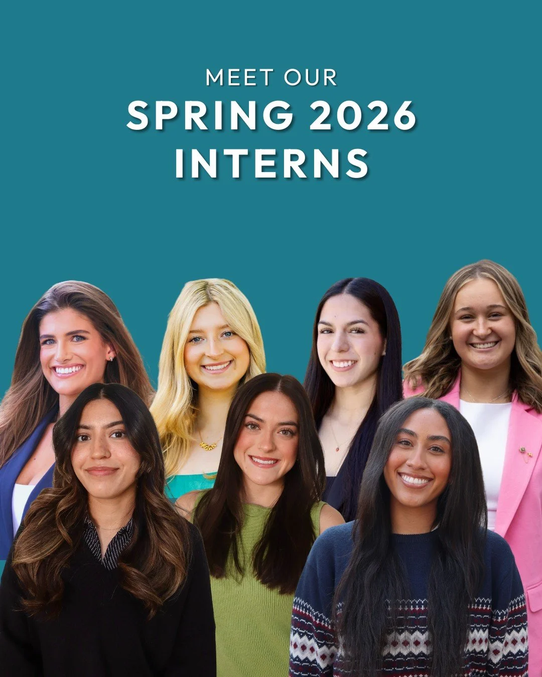 Please help us welcome our new Spring 2026 Interns! ✨ 

We're so excited to have Sarah, Brooklyn, Emely, Hannah, Daniela, Elizabeth, and Megan joining our team this season! Swipe to get to know each of them and help us give them a warm welcome in the