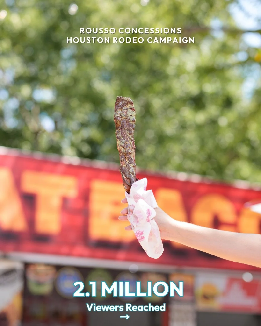 From triple Gold Awards to an unforgettable rodeo season, we have many wins to celebrate with @roussoconcessions 

Our influencer campaign showed incredible results with over 2.1M viewers reached and $326K in earned media value. 

And, our social tea