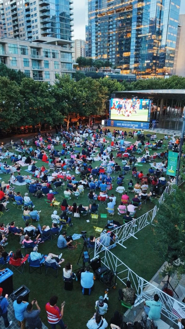 Klyde Warren Park watch party from above