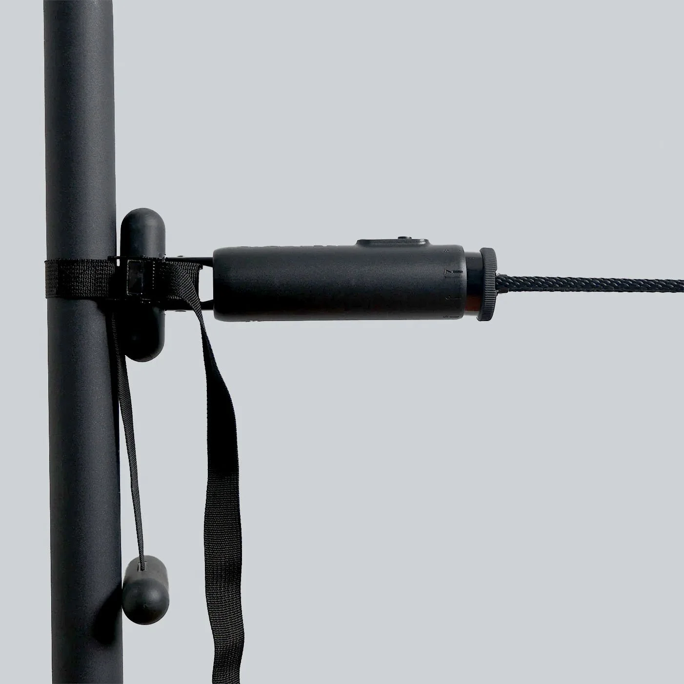 Basis Surf Paddle Trainer mounted to pole with strap anchor system versatile surf training setup designed by DesignOther