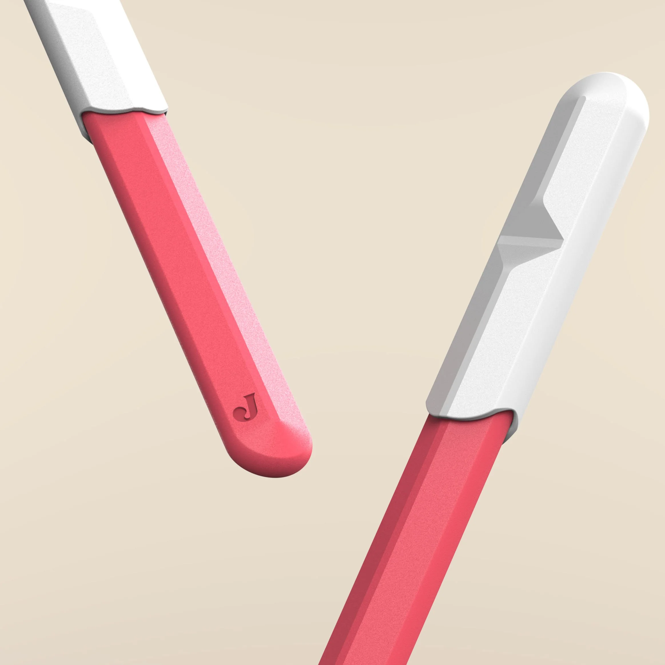 Close-up detail of the Jill Razor Pro showing the faceted weighted handle and the protective cap that doubles as a resting stand